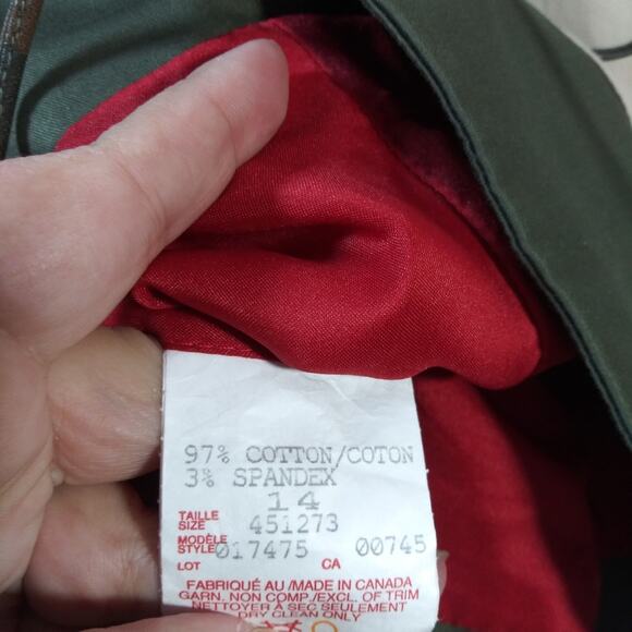 Citrine Green Tan Pants Set Business Casual Safari 2 Piece Set Size 14 - Picture 11 of 16